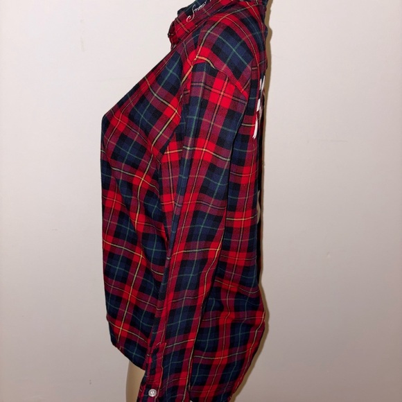 Red and Blue Plaid Button-Up Shirt - Picture 4 of 6